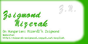 zsigmond mizerak business card